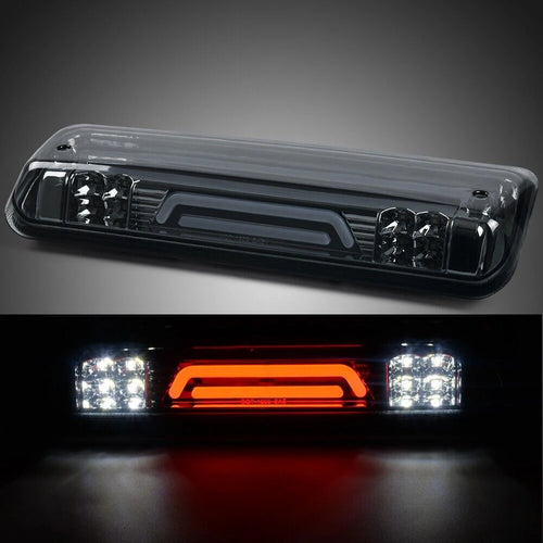 Smoked LED third brake light with red brake LEDs and white cargo lights for Ford F150 2004 to 2008.