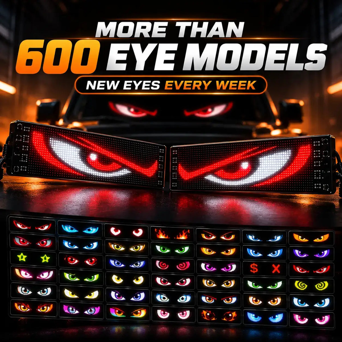 AUTOVEREDLER Eyes™ | Écran LED animé pour voiture +600 LED (12V/24V)