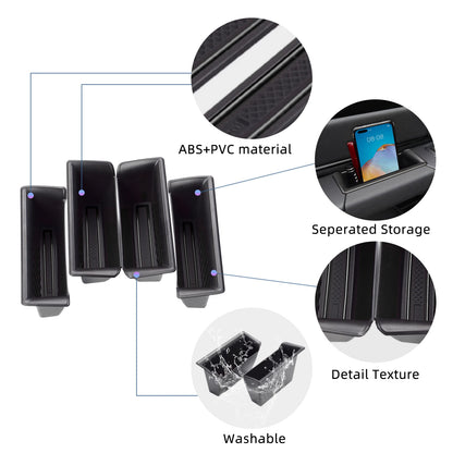 Door Handle Storage Organizer Trays for Dodge Ram 1500 2019 to 2026 4 Piece Set