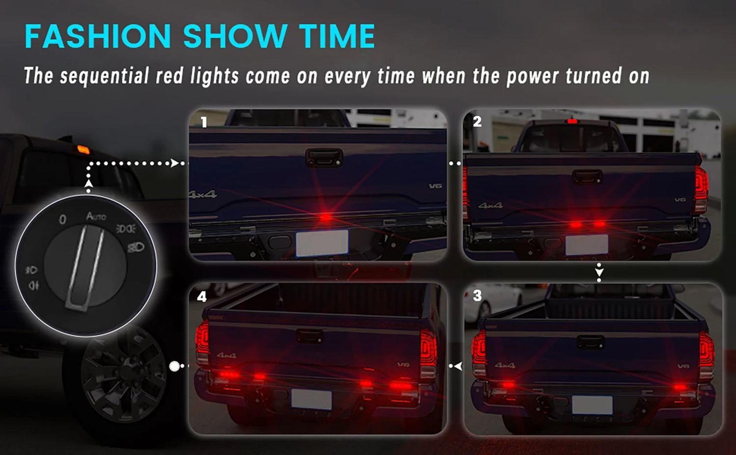 60 Inch LED Tailgate Light Bar for Chevrolet Silverado GMC Sierra and Ford F150