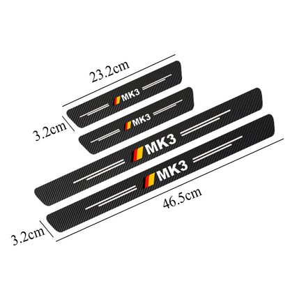 Carbon Fiber Door Sill Stickers for Volkswagen Golf – Protective Strips for all MK Models (4-Piece Set)