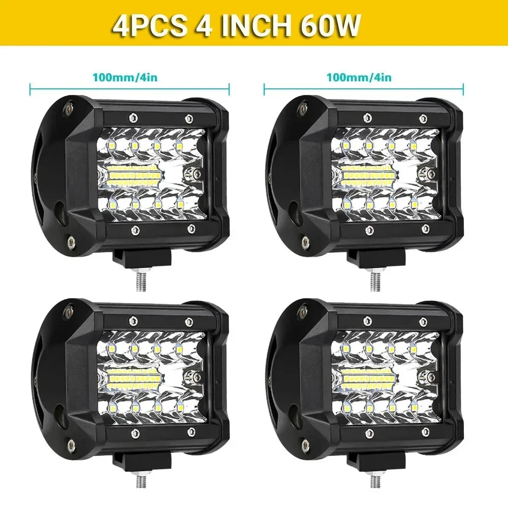 High-Power LED Off-Road Light Bar – Spot & Flood Work Light for Trucks, SUVs & 4x4