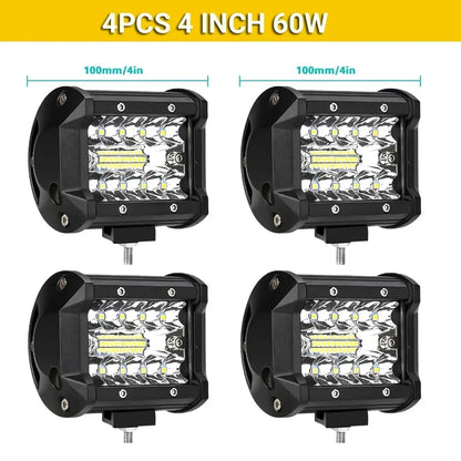 High-Power LED Off-Road Light Bar – Spot & Flood Work Light for Trucks, SUVs & 4x4