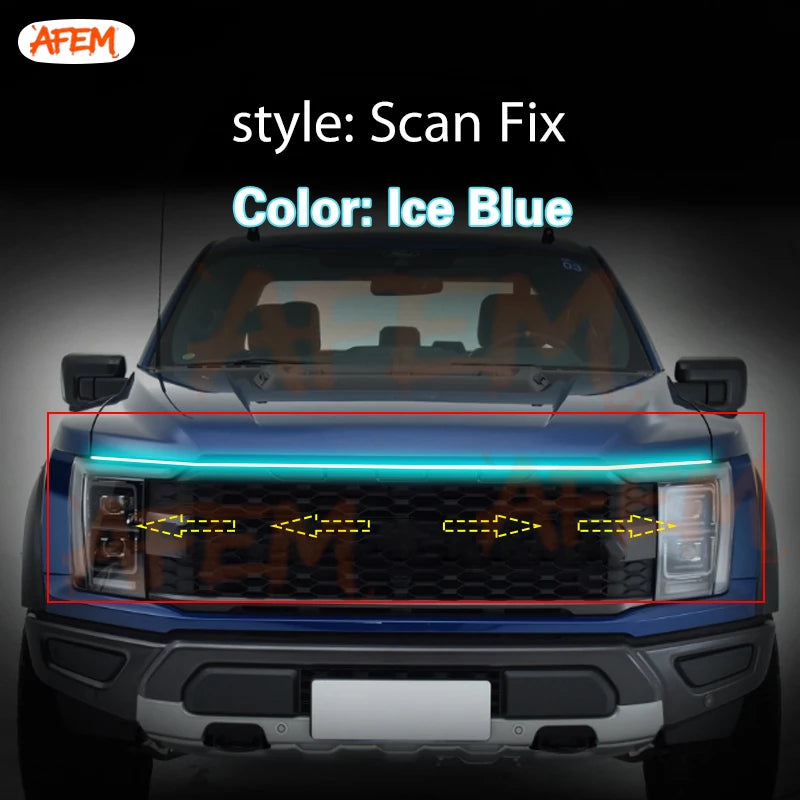 Dynamic LED Hood Light Strip for Ford F-150, Raptor & Ranger (2022–2023)