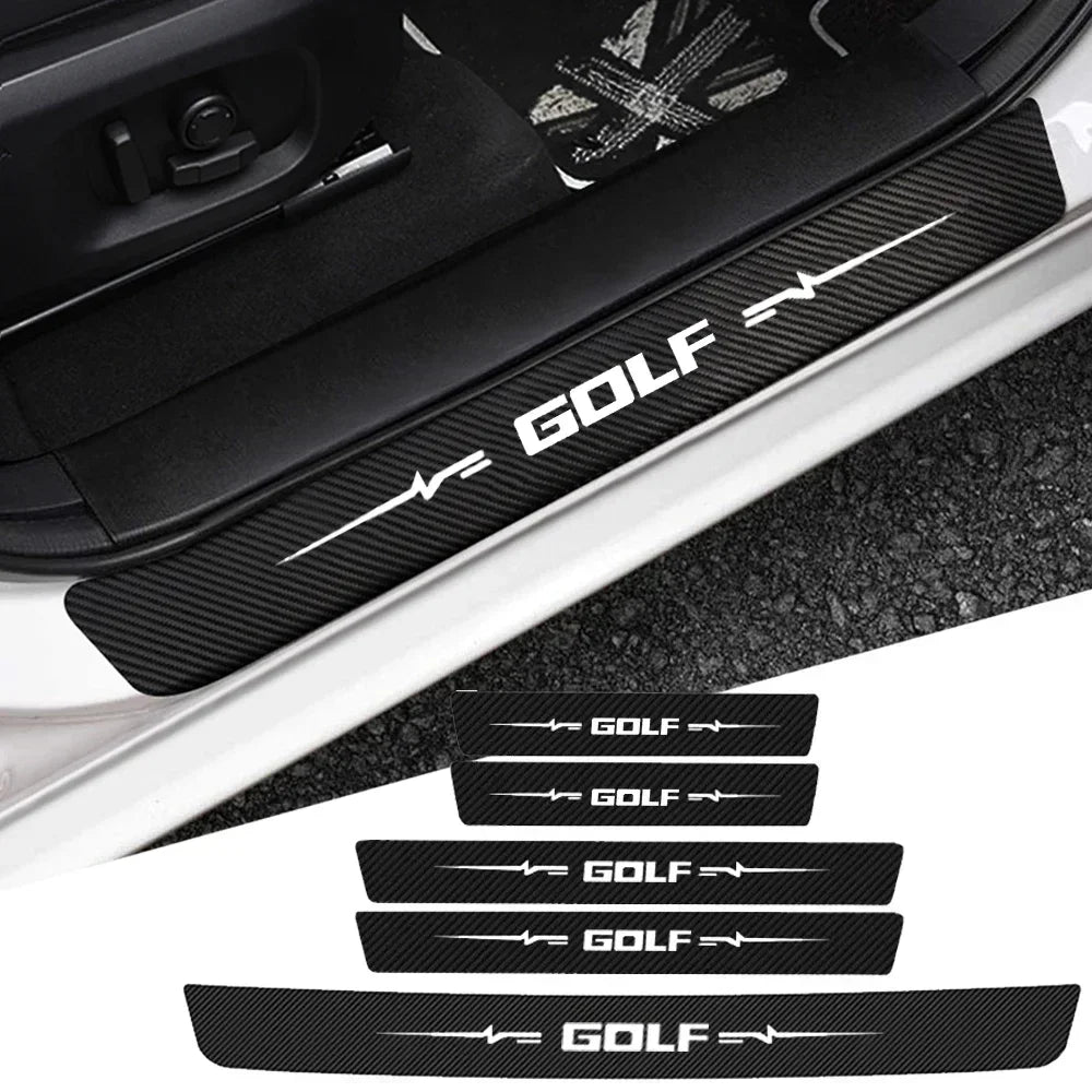 Door sill stickers for VW Golf – anti-scratch protection with a sporty design (4-piece set)