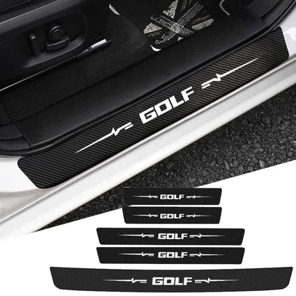 Door sill stickers for VW Golf – anti-scratch protection with a sporty design (4-piece set)