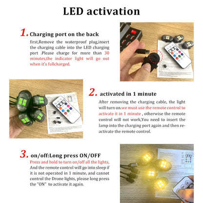 Wireless RGB Car Interior Ambient Lights – Rechargeable LED Mood Lighting