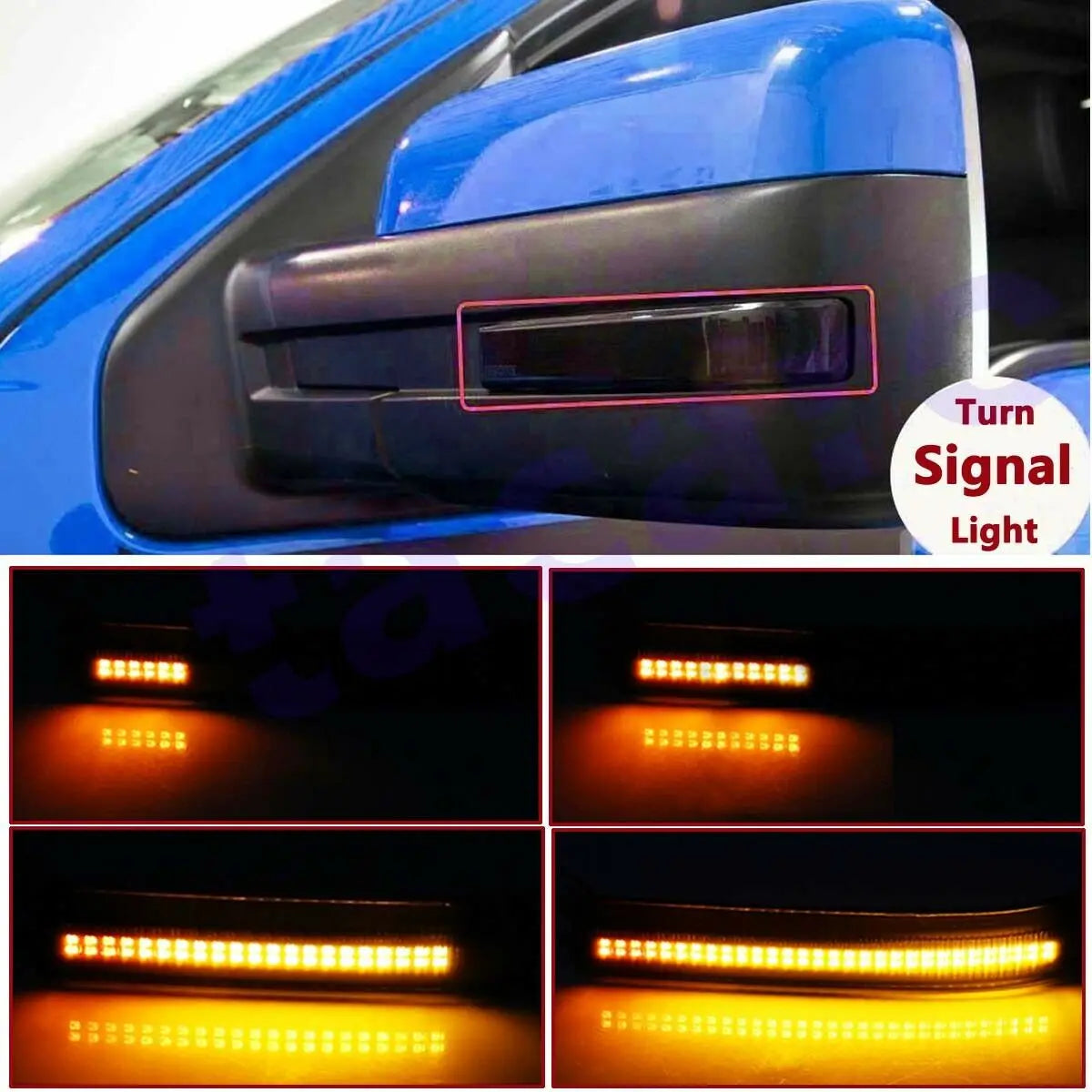 Sequential LED Side Mirror Turn Signal Lights for Ford F-150 & Raptor (2009–2014)