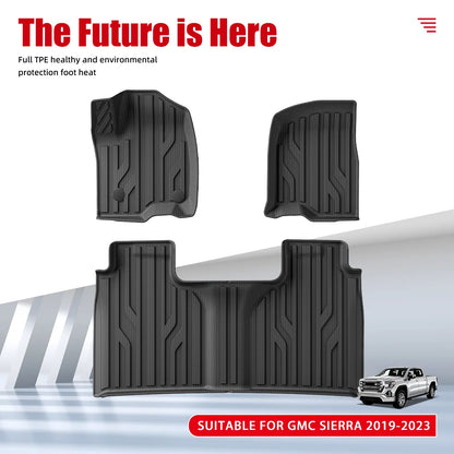 3D TPE All Weather Floor Mats for Chevy Silverado and GMC Sierra 2019 to 2023