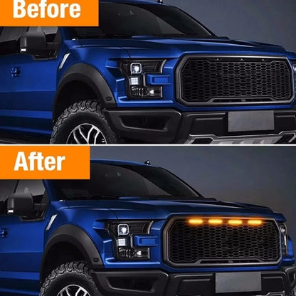 Universal LED Grille Marker Lights – Smoked Amber 12V Off-Road Light Kit