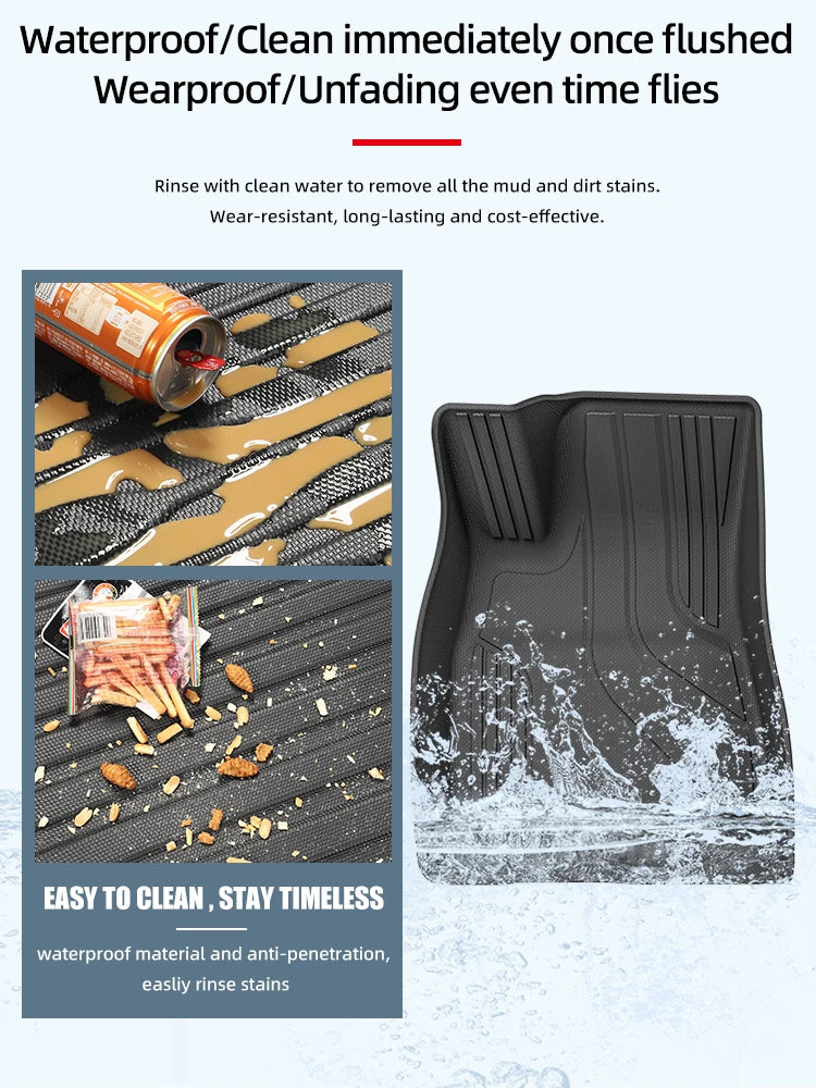 3D TPE All Weather Floor Mats for Chevy Silverado and GMC Sierra 2019 to 2023