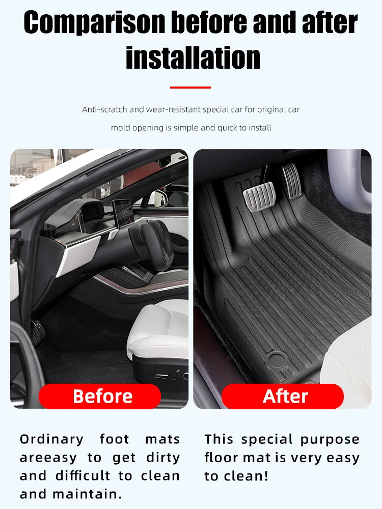 3D TPE All Weather Floor Mats for Chevy Silverado and GMC Sierra 2019 to 2023
