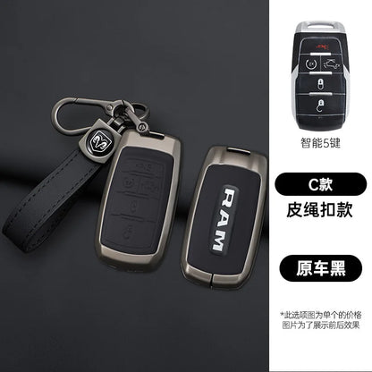 Leather Key Fob Cover for Dodge Ram 1500 2500 3500 4500 5500 TRX and Rebel