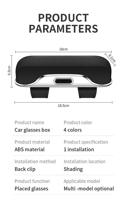 Sunglasses holder for Audi – Premium storage box for sun visors (Q3, Q5, Q7, Q8, A3, A4, A5, A6, A7, A8)