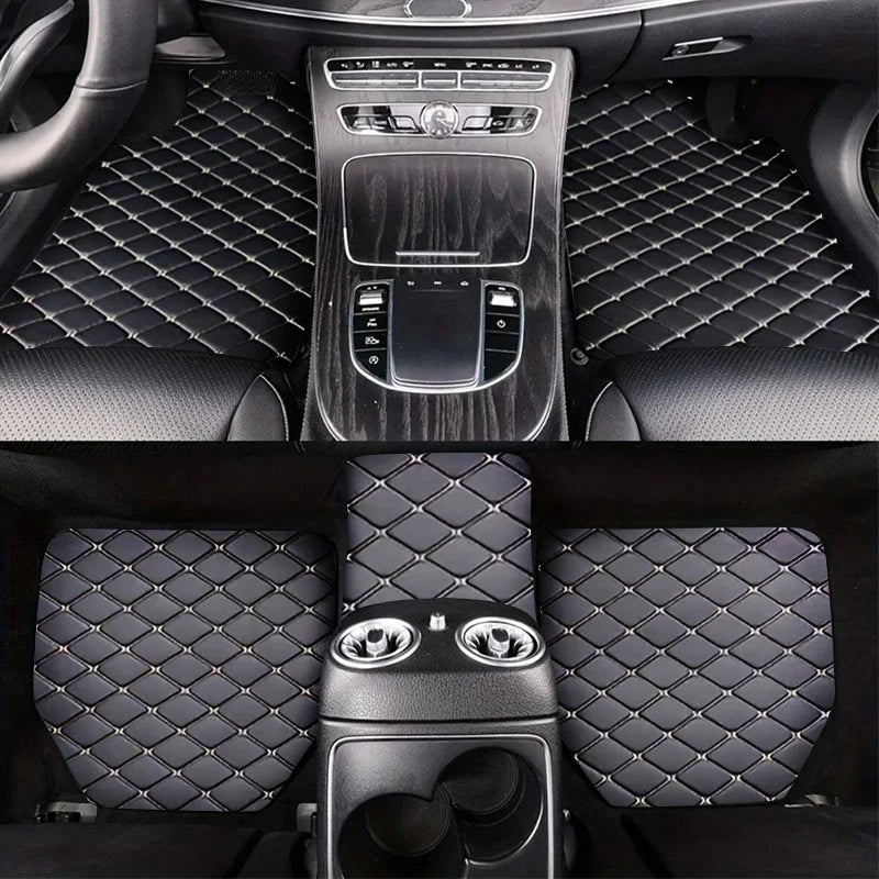 Universal 5PCS Car Floor Mats – Waterproof PU Leather Auto Interior Protection Set for Most Vehicles