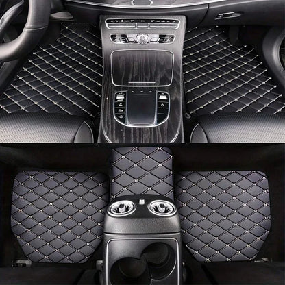 Universal 5PCS Car Floor Mats – Waterproof PU Leather Auto Interior Protection Set for Most Vehicles