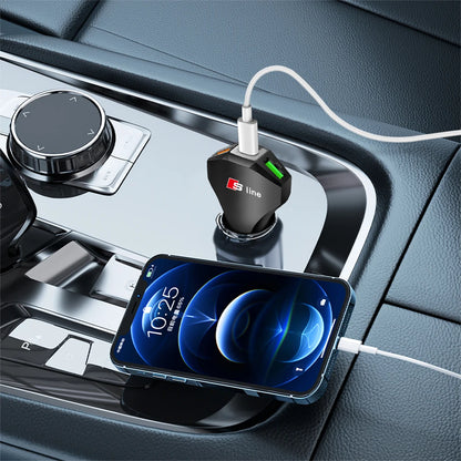 35W Fast Charger for Audi – Type-C &amp; USB Car Charging Adapter S-Line Design