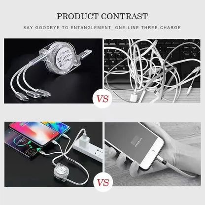 3-in-1 USB charging cable for Audi – multi-charger with Type-C, Micro-USB &amp; Lightning connector