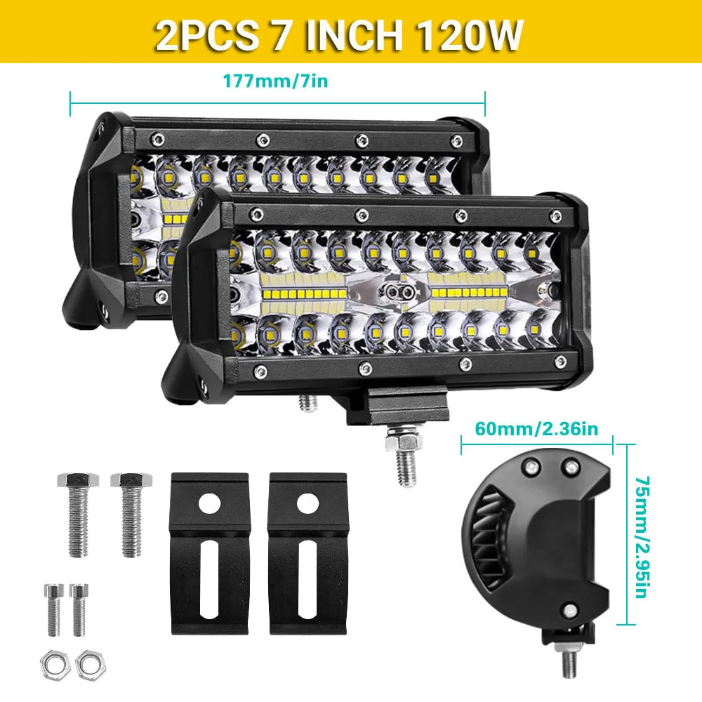 High-Power LED Off-Road Light Bar – Spot & Flood Work Light for Trucks, SUVs & 4x4