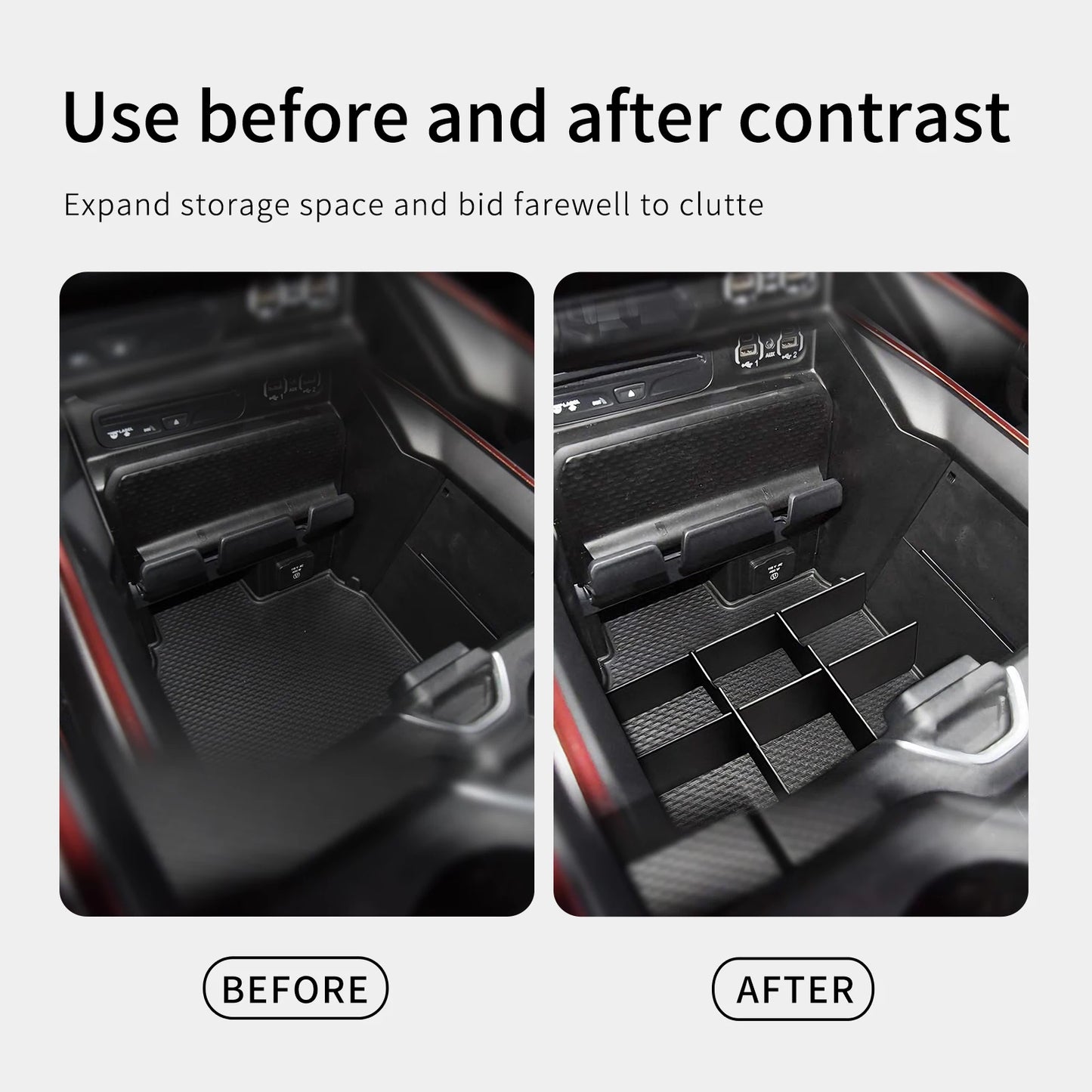 Center Armrest Storage Organizer for Dodge Ram 1500 2500 3500 2019 to 2025