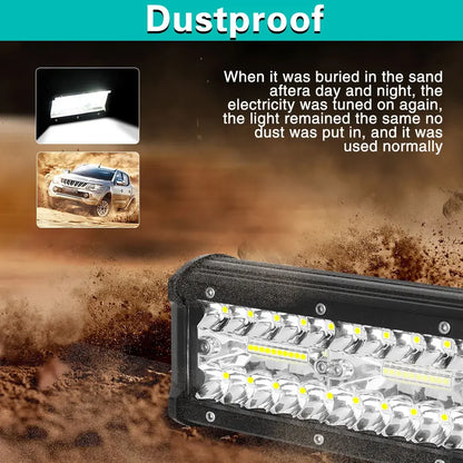 High-Power LED Off-Road Light Bar – Spot & Flood Work Light for Trucks, SUVs & 4x4