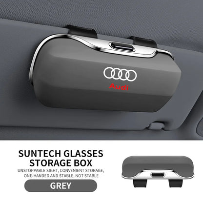 Sunglasses holder for Audi – Premium storage box for sun visors (Q3, Q5, Q7, Q8, A3, A4, A5, A6, A7, A8)