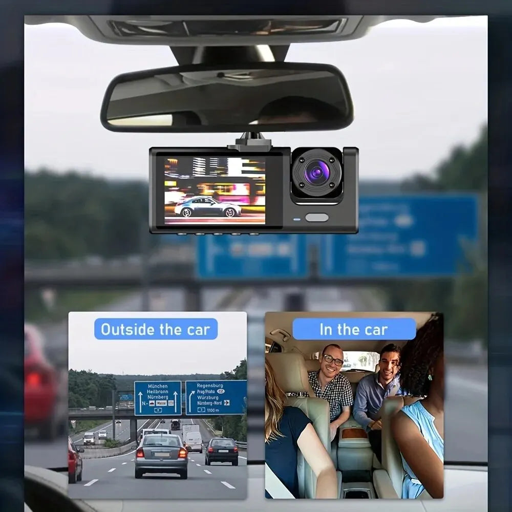 1080P Dual Dash Cam – Front & Cabin Camera with IR Night Vision