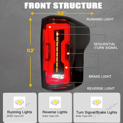LED Tail Lights for Ford F150 2015 to 2020 with Dynamic Turn Signals