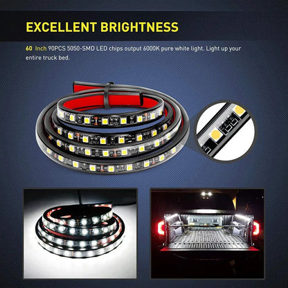 Waterproof LED Truck Bed Light Strip Kit with Switch 12V