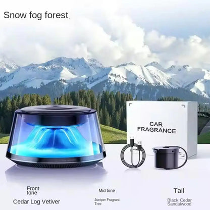 Snow Mountain Car Fragrance Diffuser – Smart Air Freshener with RGB Light and Rechargeable Design