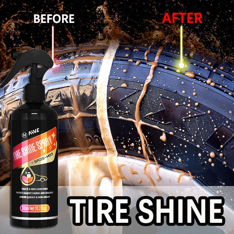 Tire Shine Spray – Long-Lasting Gloss & Rubber Plastic Restorer