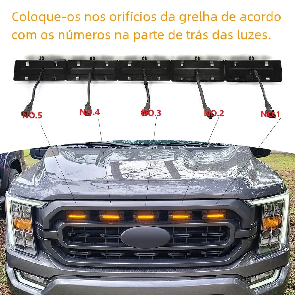 Front Grille LED Lights for Ford F150 XL and XLT 2021 to 2023