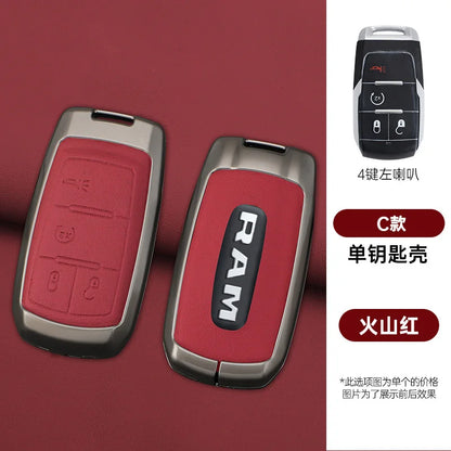 Leather Key Fob Cover for Dodge Ram 1500 2500 3500 4500 5500 TRX and Rebel