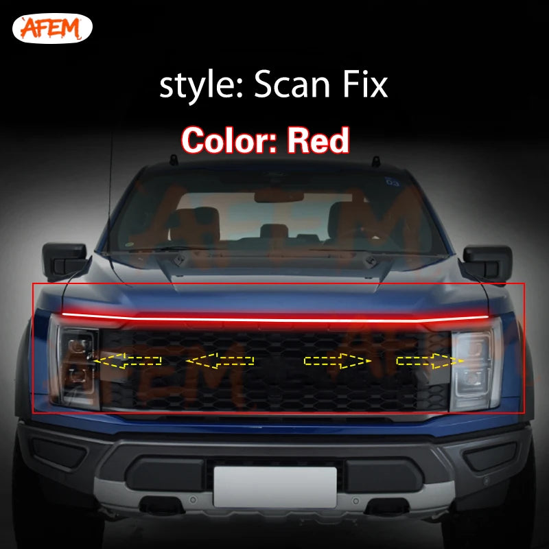 Dynamic LED Hood Light Strip for Ford F-150, Raptor & Ranger (2022–2023)
