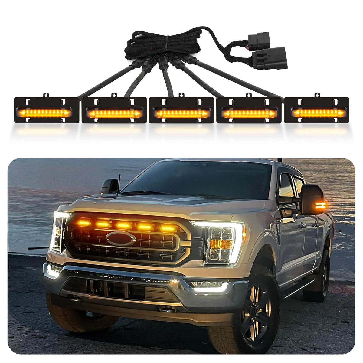 Front Grille LED Lights for Ford F150 XL and XLT 2021 to 2023
