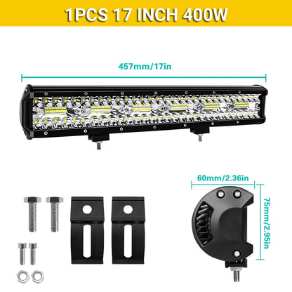 High-Power LED Off-Road Light Bar – Spot & Flood Work Light for Trucks, SUVs & 4x4