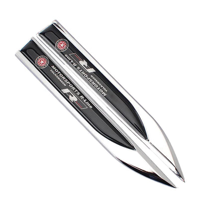 Emblème métallique 3D R-Line pour VW – Autocollant pour ailes latérales (lot de 2)