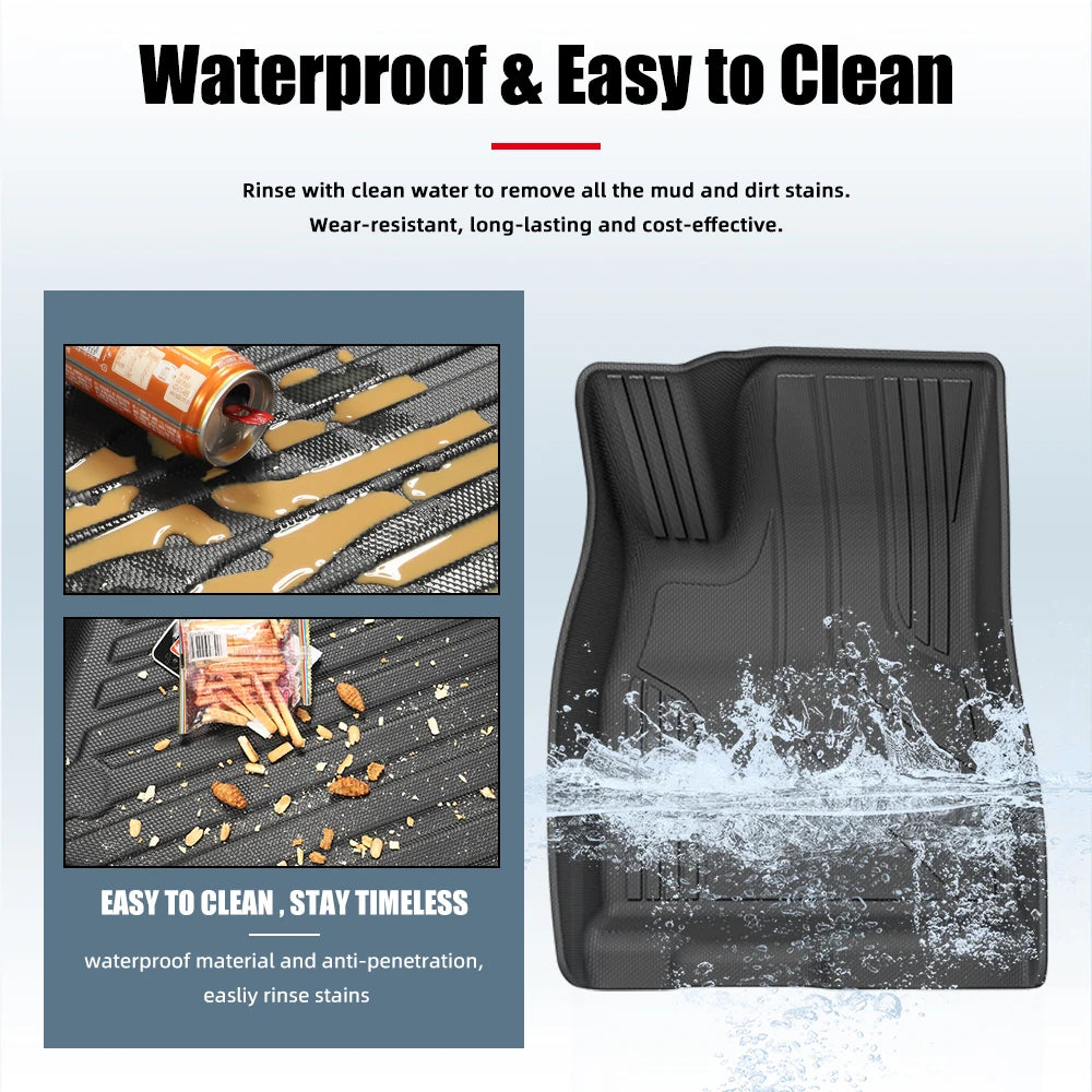 3D TPE All Weather Floor Mats for Chevy Silverado and GMC Sierra 2019 to 2023
