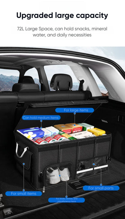 Portable Foldable Car Trunk Organizer – Waterproof Oxford Storage Box up to 92L