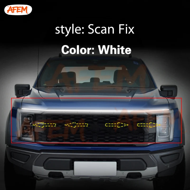 Dynamic LED Hood Light Strip for Ford F-150, Raptor & Ranger (2022–2023)