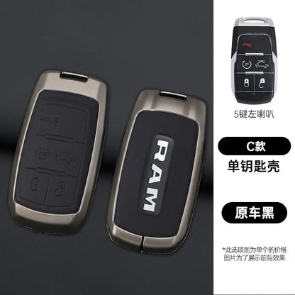 Leather Key Fob Cover for Dodge Ram 1500 2500 3500 4500 5500 TRX and Rebel