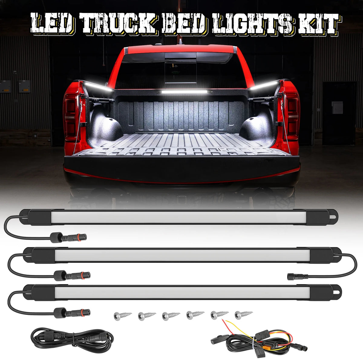 3 Piece Waterproof LED Truck Bed Light Kit with 198 LEDs