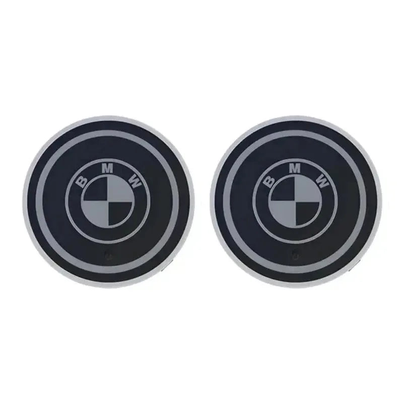 7-Color LED Cup Holder Lights – USB Rechargeable Ambient Coasters for BMW
