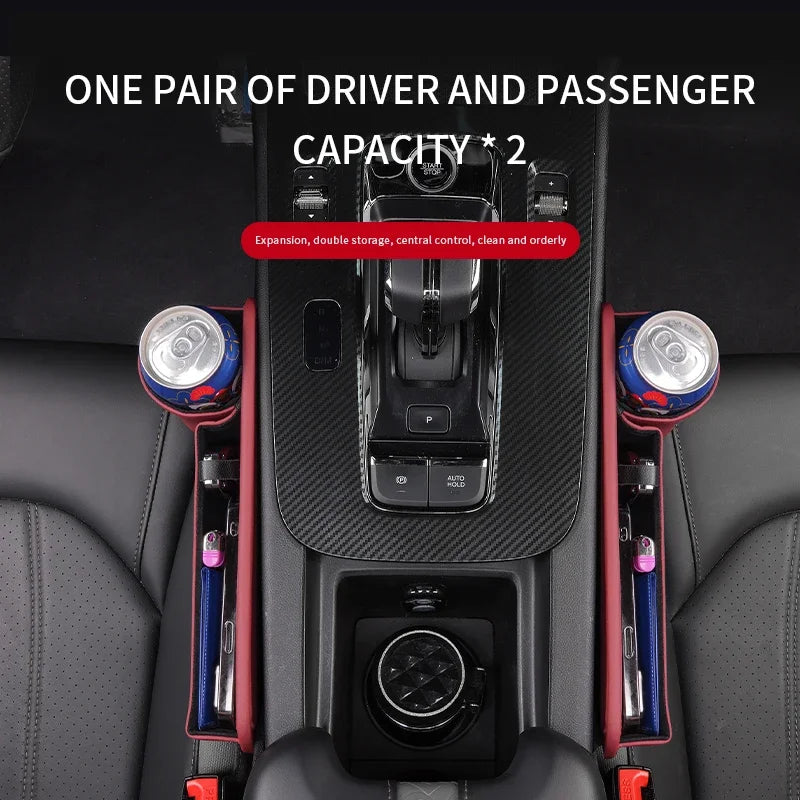 Premium Car Seat Gap Organizer with Cup Holder & Storage Pocket