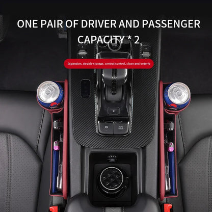Premium Car Seat Gap Organizer with Cup Holder & Storage Pocket