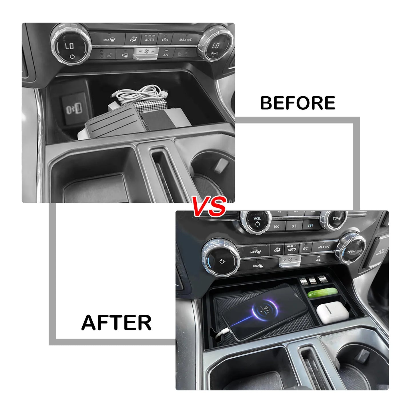 Center Console Organizer Tray for Ford F-150 & F-150 Lightning (2021–2025)