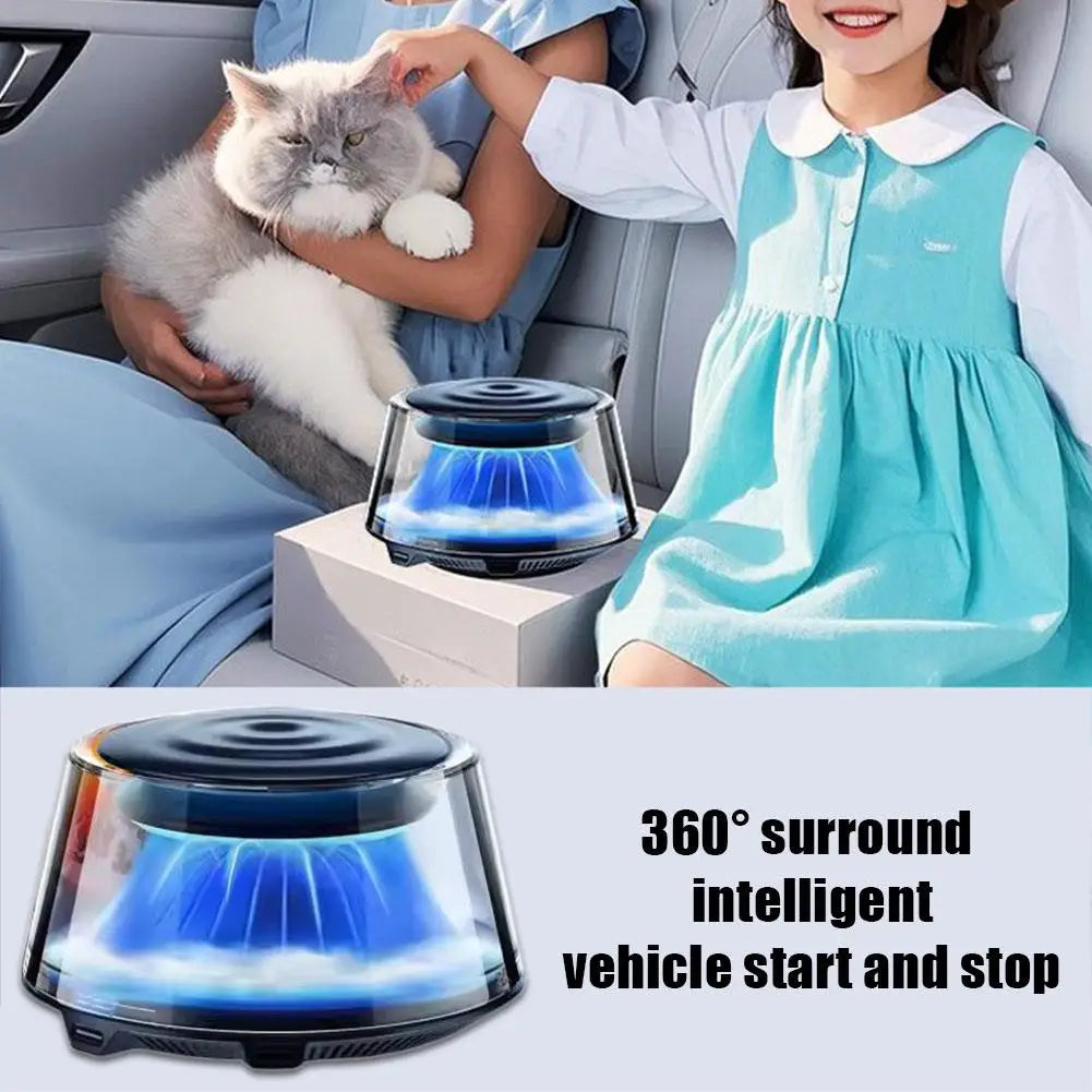 Snow Mountain Car Fragrance Diffuser – Smart Air Freshener with RGB Light and Rechargeable Design