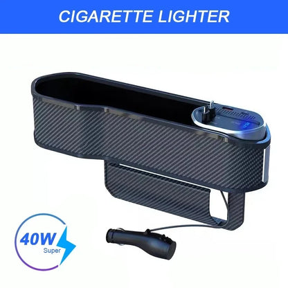 Multifunctional car seat gap holder with wireless charging &amp; 40W USB/USB-C charging port