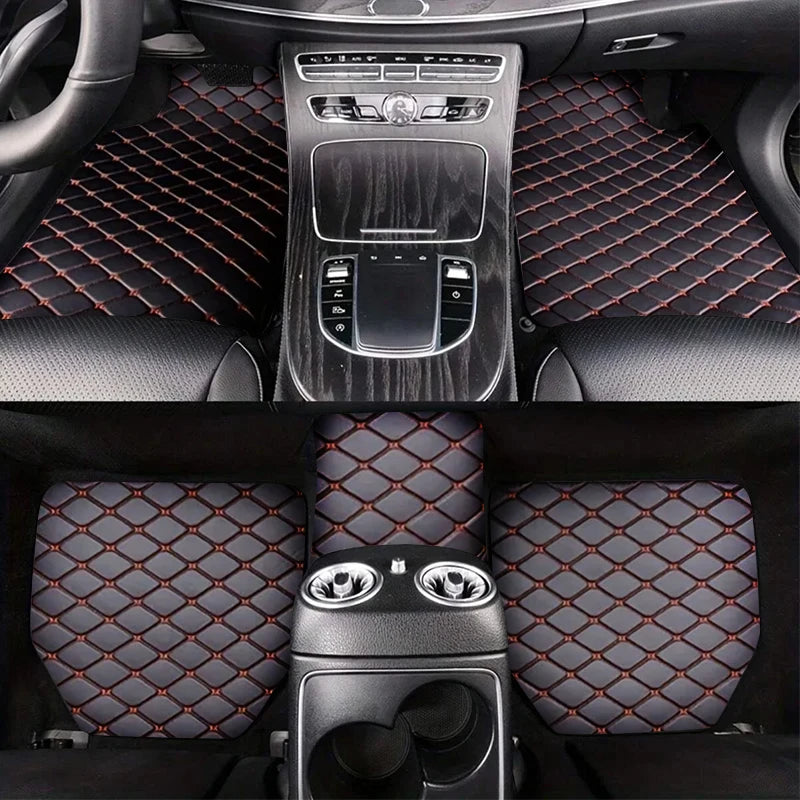 Universal 5PCS Car Floor Mats – Waterproof PU Leather Auto Interior Protection Set for Most Vehicles