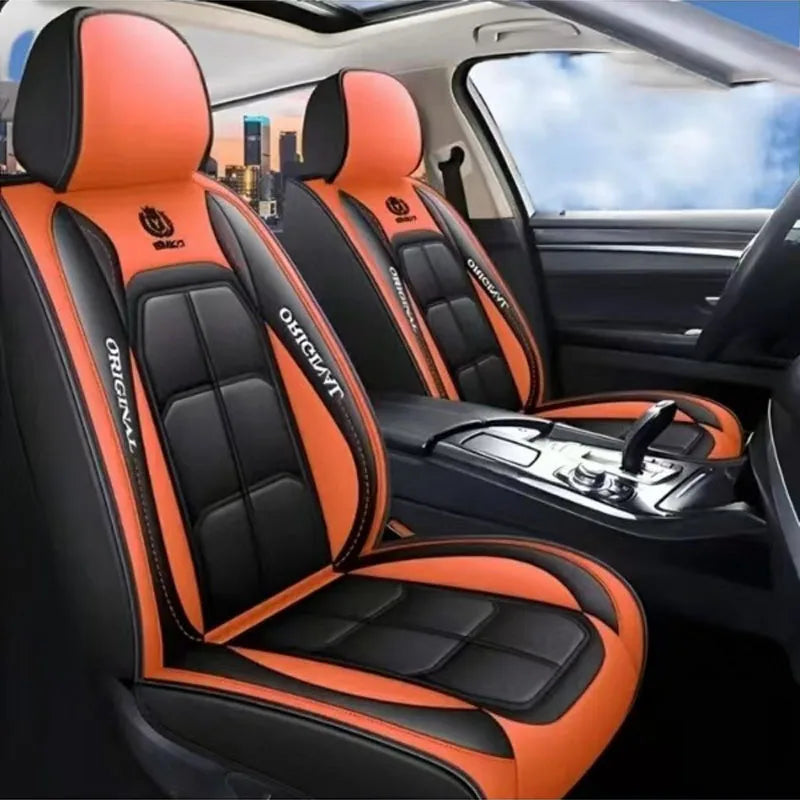 Universal Full Leather Car Seat Cover – Premium All-Season Protection for Driver & Passenger Seats